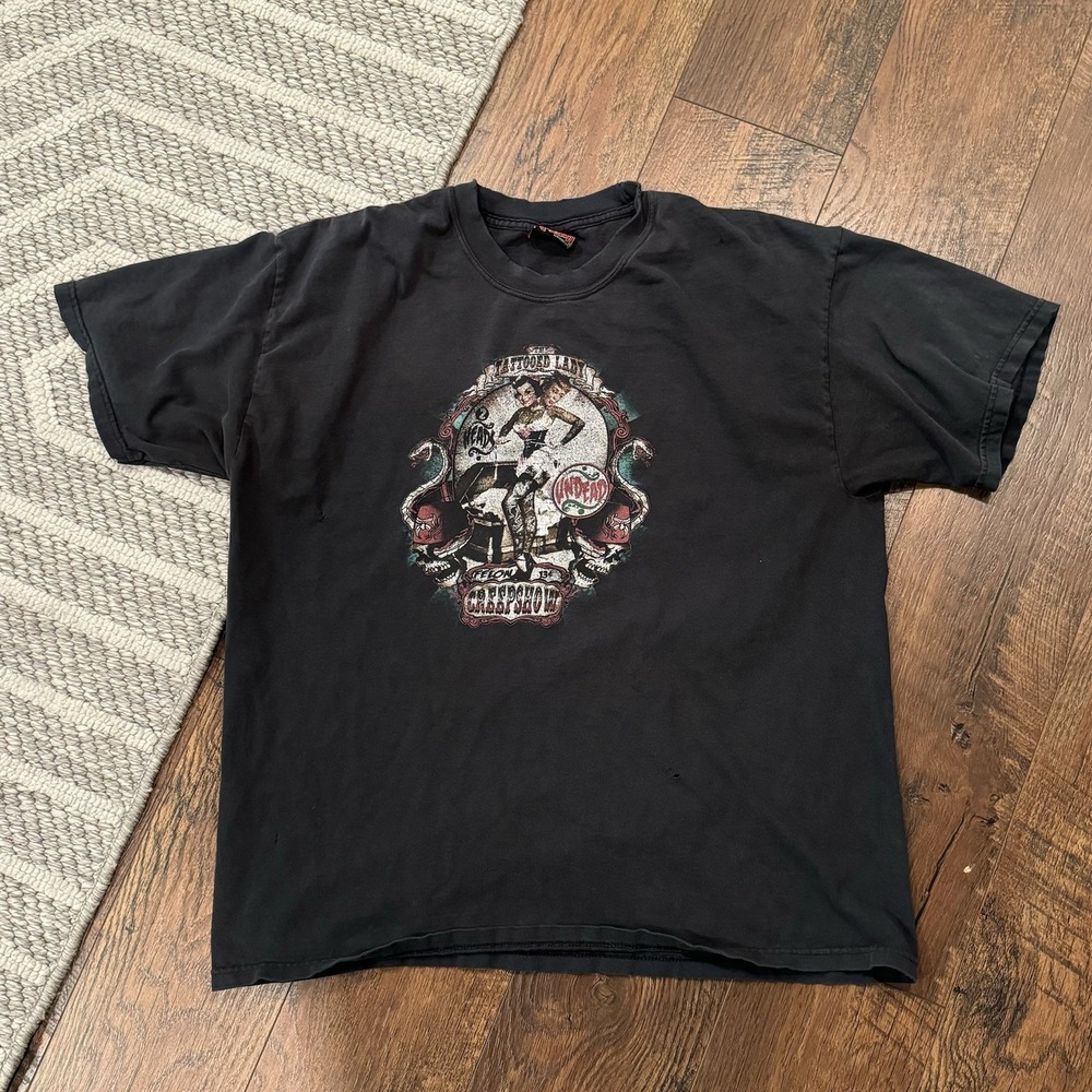 Felon Clothing T-Shirt Men's Medium Creep Show Black Tattooed Lady Short Sleeves